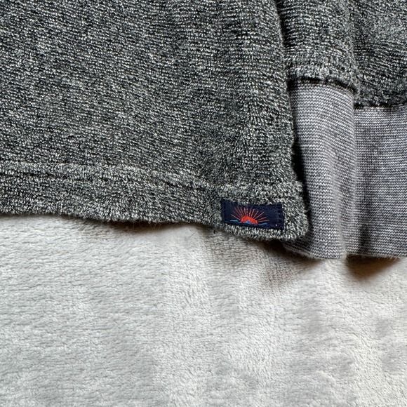 Faherty Pullover Mens XXL Grey Jaspe Terry Henley Towel Sweater Lightweight - Picture 5 of 11